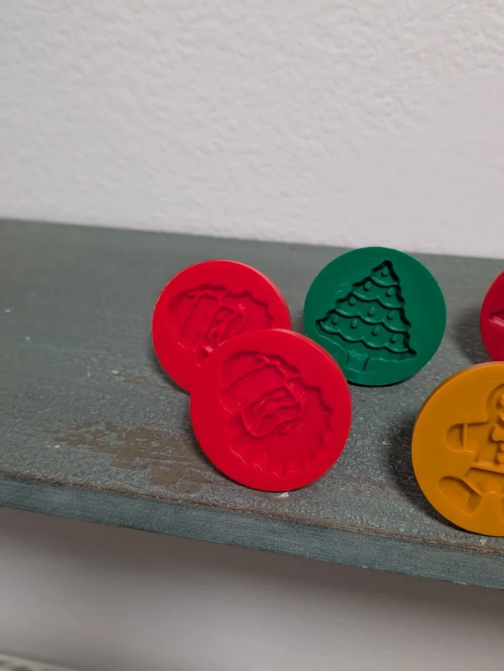 Lot of 9 Assorted Vintage Wilton Christmas Holiday Cookie Stamps Tree Bell Holly